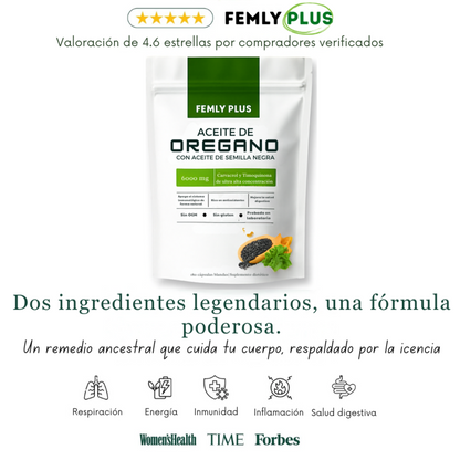 Aceite de orégano con semilla negra