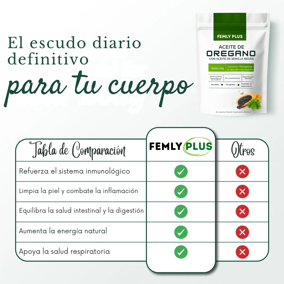 Aceite de orégano con semilla negra