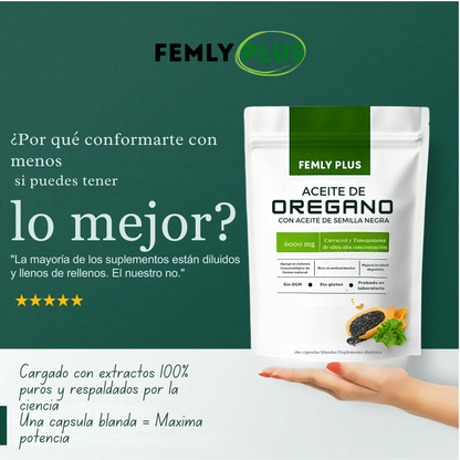 Aceite de orégano con semilla negra